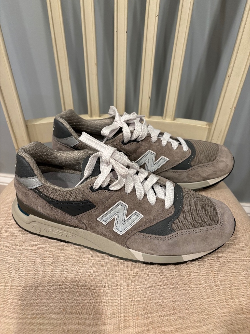 New Balance 998 Mens Size 9.5 Made in USA Grey Silver Classic Sneaker U998GR